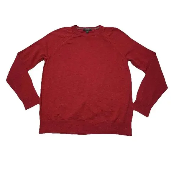 Banana Republics Organic SLUB Cotton Men’s Large Red Sweater - Picture 1 of 11